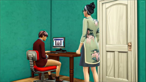 Parte de Asia Spemmon la hace volver a masturbarse en su habitación mientras ve un vídeo delante del ordenador y decide tener sexo con ella